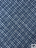 Woven Diamond Plaid Extra Wide Denim - Blue / Off-White