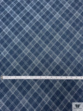 Woven Diamond Plaid Extra Wide Denim - Blue / Off-White