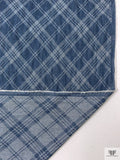 Woven Diamond Plaid Extra Wide Denim - Blue / Off-White