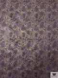 Snakeskin Metallic Printed Stretch Denim - Purple / Black / Antique Gold