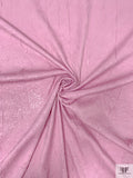 Italian Crinkled Gloss-Stamped Denim with Stretch - Pearl Pink
