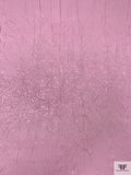 Italian Crinkled Gloss-Stamped Denim with Stretch - Pearl Pink