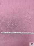 Italian Crinkled Gloss-Stamped Denim with Stretch - Pearl Pink