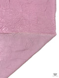 Italian Crinkled Gloss-Stamped Denim with Stretch - Pearl Pink