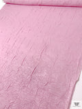 Italian Crinkled Gloss-Stamped Denim with Stretch - Pearl Pink