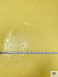 Italian Reptile Pattern Gloss-Stamped Denim with Stretch - Yellow