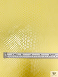 Italian Reptile Pattern Gloss-Stamped Denim with Stretch - Yellow