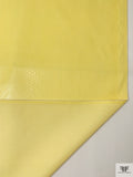 Italian Reptile Pattern Gloss-Stamped Denim with Stretch - Yellow