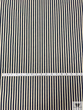 Vertical Striped Woven Denim - Navy / Sand