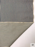 Vertical Striped Woven Denim - Navy / Sand