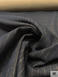 Pinstripe Stretch Denim - Washed Black / Tan