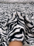 Plush Zebra Faux Fur - Black / White