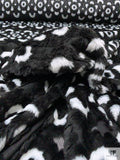 Geometric Cutout Faux Fur - Black / White