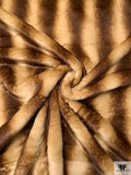 Natural Striped Faux Fur - Brown / Golden Tan