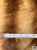 Natural Striped Faux Fur - Brown / Golden Tan