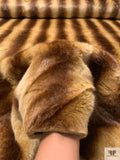 Natural Striped Faux Fur - Brown / Golden Tan