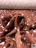 Fawn Deer Spot Faux Fur - Cherry Brown / White