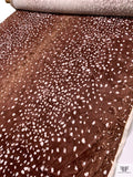 Fawn Deer Spot Faux Fur - Cherry Brown / White