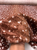 Fawn Deer Spot Faux Fur - Cherry Brown / White