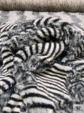 Striped Faux Fur - Black / Ivory