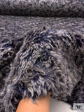 Loose Curl Faux Fur - Navy / Grey