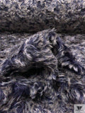Loose Curl Faux Fur - Navy / Grey