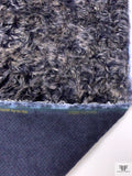 Loose Curl Faux Fur - Navy / Grey