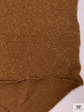 Italian Lightweight Wool Sweater Knit with Lurex Fibers - Saddle Brown / Gold