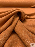 Italian Lightweight Wool Sweater Knit with Lurex Fibers - Ginger / Gold