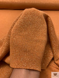Italian Lightweight Wool Sweater Knit with Lurex Fibers - Ginger / Gold