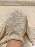 Italian Lightweight Metallic Space Dye Sweater Knit - Light Golds / White