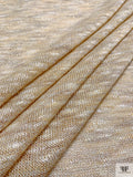 Italian Lightweight Metallic Space Dye Sweater Knit - Light Golds / White