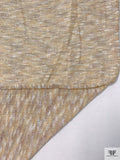 Italian Lightweight Metallic Space Dye Sweater Knit - Light Golds / White
