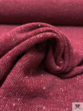 Italian Tweed Yarn Sweater Knit - Cranberry Wine