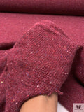 Italian Tweed Yarn Sweater Knit - Cranberry Wine