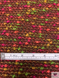 Italian Bouclé-Style Tweed Sweater Knit - Burgundy / Green / Magenta / Ochre / Deep Coral