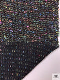 Italian Bouclé-Style Tweed Sweater Knit - Earthy Green / Black / Multicolor