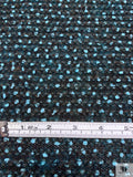 Italian Bouclé-Style Tweed Sweater Knit - Aqua / Black