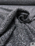 Italian Bouclé-Style Tweed Sweater Knit with Lurex Fibers - Grey