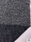 Italian Bouclé-Style Tweed Sweater Knit with Lurex Fibers - Grey