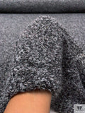 Italian Bouclé-Style Tweed Sweater Knit with Lurex Fibers - Grey
