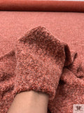 Italian Bouclé-Style Tweed Sweater Knit - Dark Coral