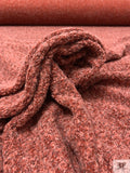 Italian Bouclé-Style Tweed Sweater Knit - Dark Coral