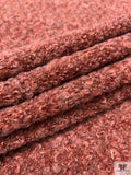 Italian Bouclé-Style Tweed Sweater Knit - Dark Coral