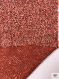 Italian Bouclé-Style Tweed Sweater Knit - Dark Coral