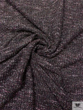 Italian Tweed Sweater Knit with Lurex Fibers - Black / Wine / Grey
