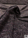 Italian Tweed Sweater Knit with Lurex Fibers - Black / Wine / Grey