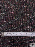 Italian Tweed Sweater Knit with Lurex Fibers - Black / Wine / Grey