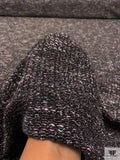 Italian Tweed Sweater Knit with Lurex Fibers - Black / Wine / Grey