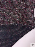 Italian Tweed Sweater Knit with Lurex Fibers - Black / Wine / Grey